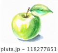 水彩画で描かれた青リンゴ 118277851
