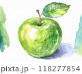 水彩画で描かれた青リンゴ 118277854