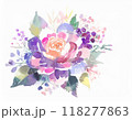 水彩画で描かれたバラ 118277863