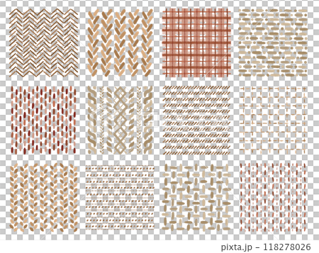 A set of hand-drawn stitch and knitting patterns 118278026