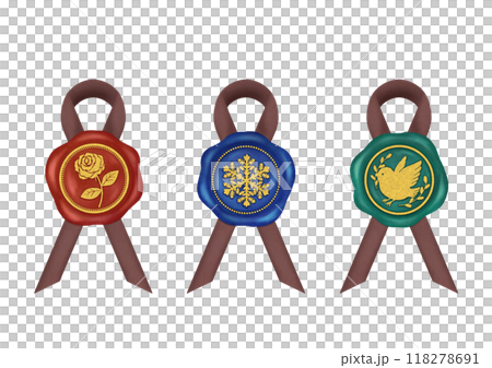 Brown ribbon sealing stamp Brown ribbon sealing stamp 118278691