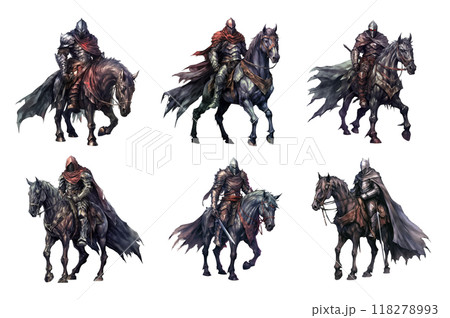 Dark Knight Collection Bundle Set Isolated on a Transparent Background 118278993