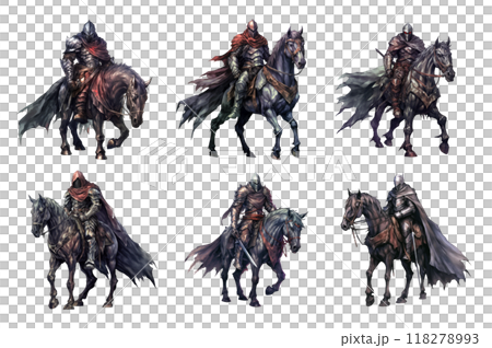 Dark Knight Collection Bundle Set Isolated on a Transparent Background 118278993