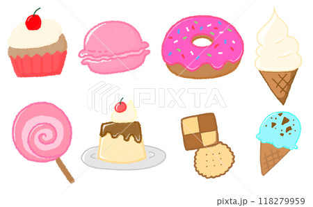 スイーツイラストセット(装飾なし) 118279959