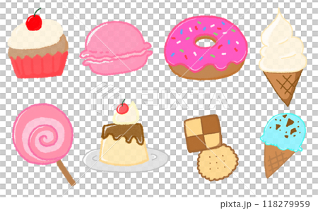 スイーツイラストセット(装飾なし) 118279959