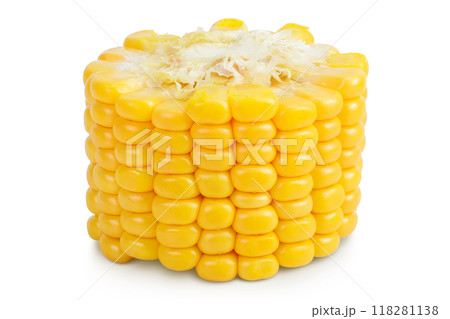 ear of corn isolated on a white background with full depth of field 118281138