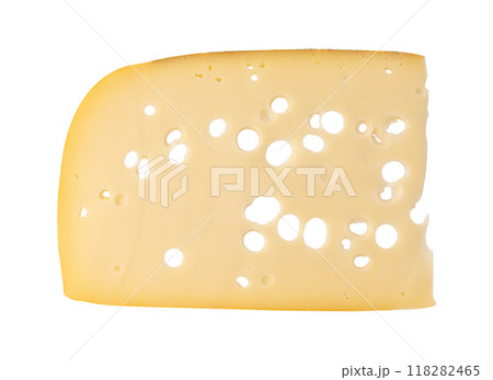 cheese slice isolated on white background cheese slice isolated on white background 118282465