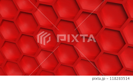 The Red hexagon for Background or Abstract concept 3d rendering. The Red hexagon for Background or Abstract concept 3d rendering. 118283514