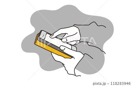 スマホで誹謗中傷をする人物のシンプルイラスト 118283946