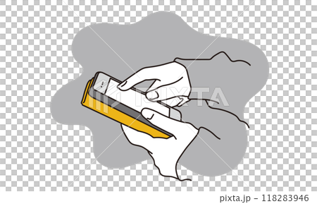 スマホで誹謗中傷をする人物のシンプルイラスト 118283946