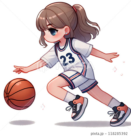 バスケットボールをする女の子 118285392