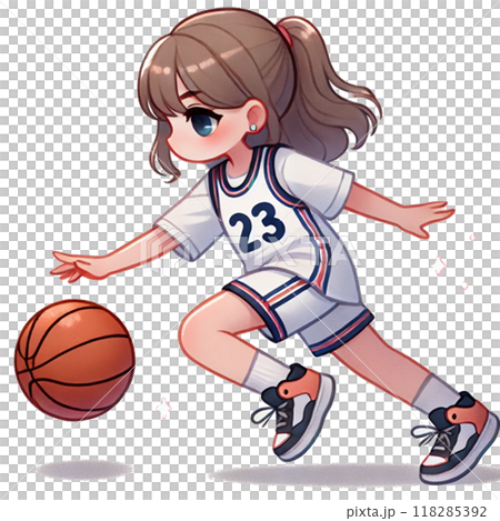 バスケットボールをする女の子 118285392