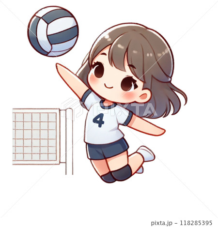 バレーボールをする女の子 118285395