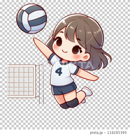バレーボールをする女の子 118285395