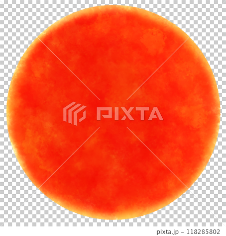 寫實的紅太陽插畫素材 118285802