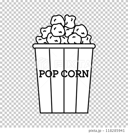 Simple popcorn line drawing illustration 118285941