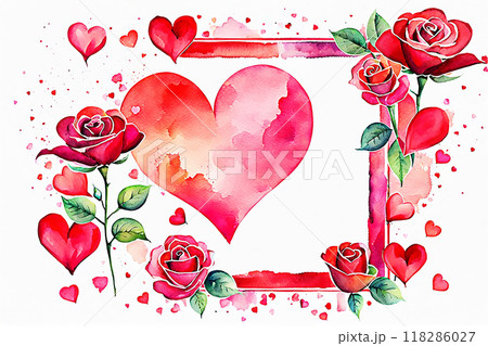 Abstract Valentine frame, border background, valentine texture. Love concept. Valentine day banner design for use 118286027
