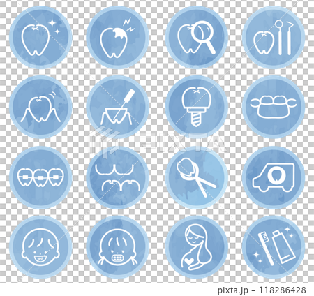 牙科圖示集水彩風格 118286428