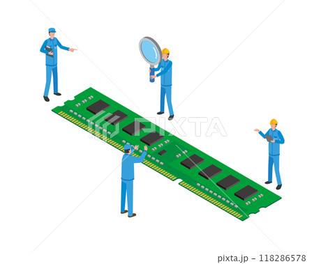 PCメモリと作業員 118286578