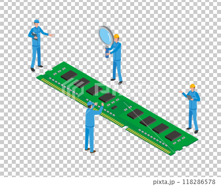 PCメモリと作業員 118286578