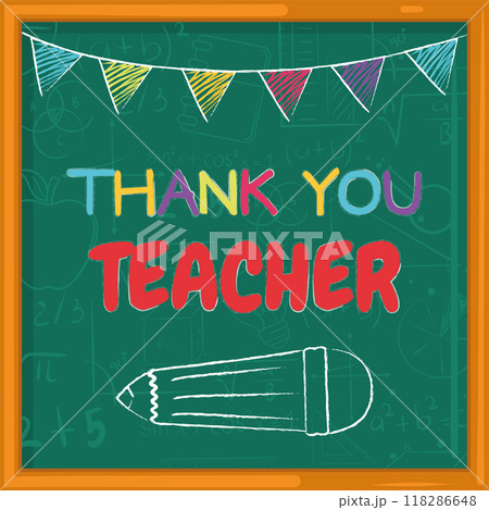 Thank you teacher poster World teacher day Vector 118286648