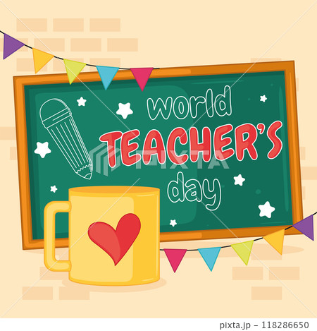 World teacher day card Vector World teacher day card Vector 118286650