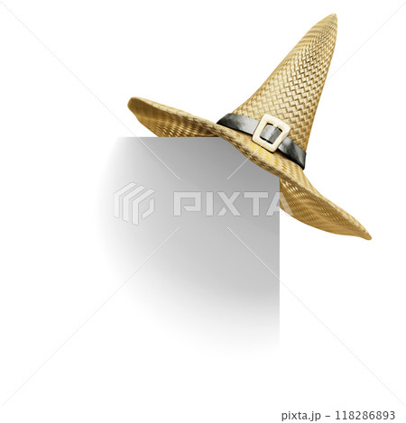 Witch Wizard Magic Hat Isolated on White Background. 3D Illustration. File with Clipping Path. Witch Wizard Magic Hat Isolated on White Background. 3D Illustration. File with Clipping Path. 118286893
