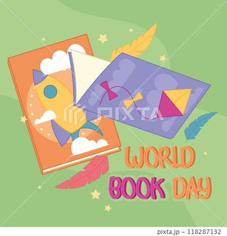 World book day poster Science and space Vector 118287132