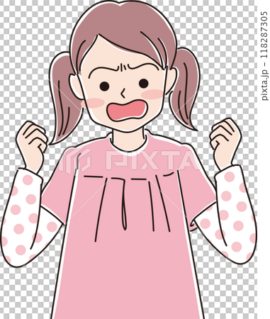 Girl's facial expression_angry face_upper body 118287305