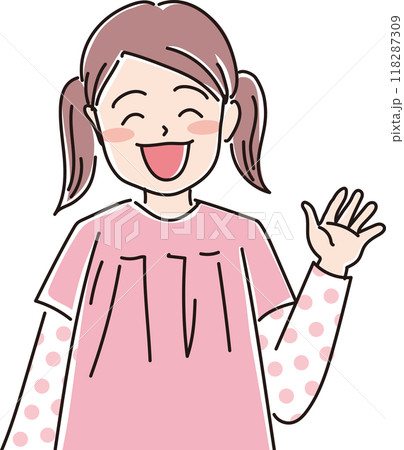 女の子の表情_にっこり_上半身 118287309