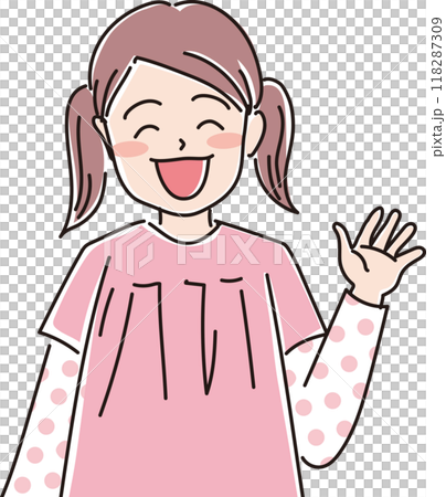 女の子の表情_にっこり_上半身 118287309