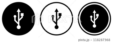 USBマークのアイコン 黒のイラスト素材 [118287368] - PIXTA