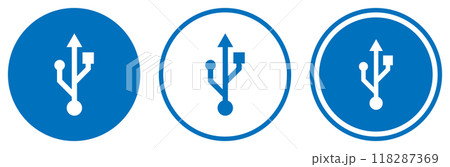 USBマークのアイコン 青 USBマークのアイコン 青 118287369