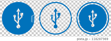 USBマークのアイコン 青 USBマークのアイコン 青 118287369