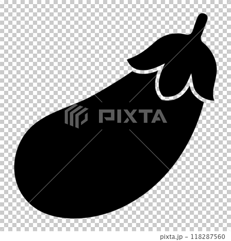 茄子剪影圖標 118287560