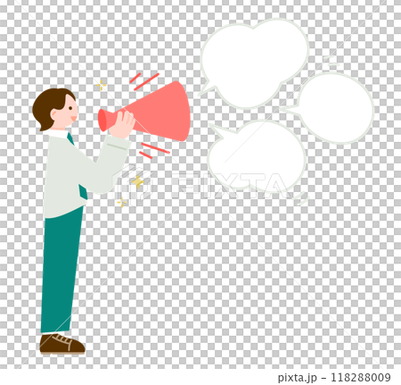 一個用擴音器傳達訊息的人 118288009