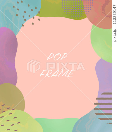 流体シェイプのニュアンスフレーム 縦 ポップ 文字あり 流体シェイプのニュアンスフレーム 縦 ポップ 文字あり 118289147