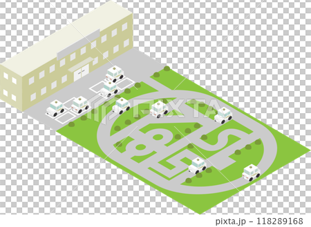 Isometric driving school image material Isometric driving school image material 118289168