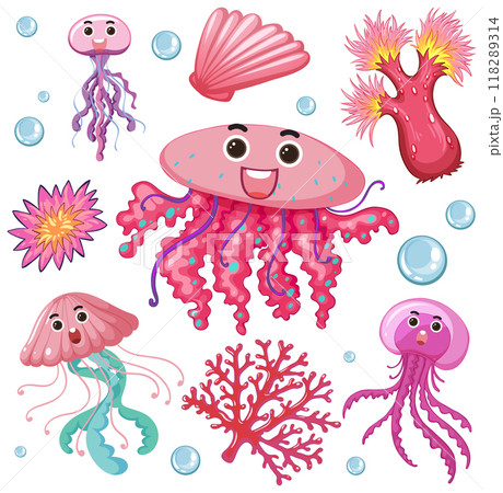 Colorful Underwater Sea Creatures Colorful Underwater Sea Creatures 118289314