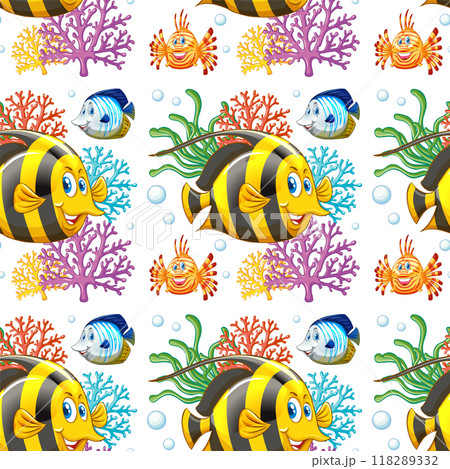 Colorful Underwater Marine Life Pattern 118289332