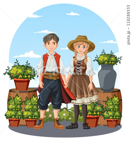 Young Couple in Garden 118289333