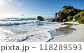 tropical beach at sunset 118289593