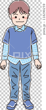Boy's facial expression_normal facial expression_whole body 118290259