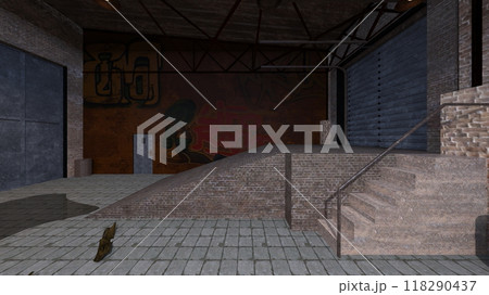 廃墟の荒れた室内 118290437