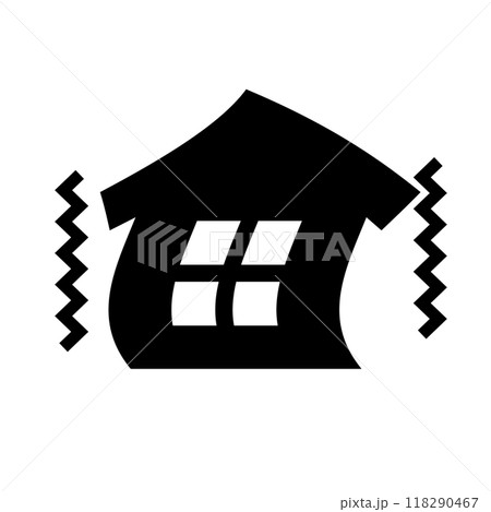 地震の揺れのシルエットアイコン 地震の揺れのシルエットアイコン 118290467