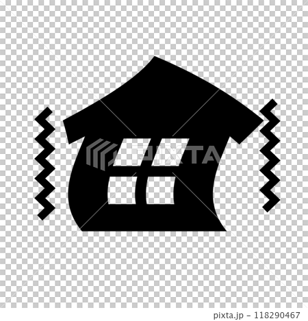 地震の揺れのシルエットアイコン 地震の揺れのシルエットアイコン 118290467