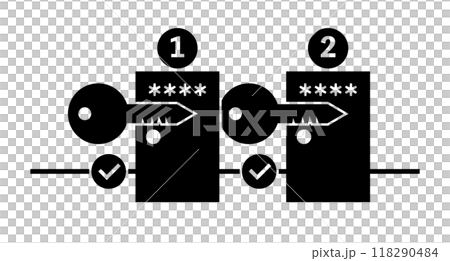 2段階認証プロセス シルエット 118290484