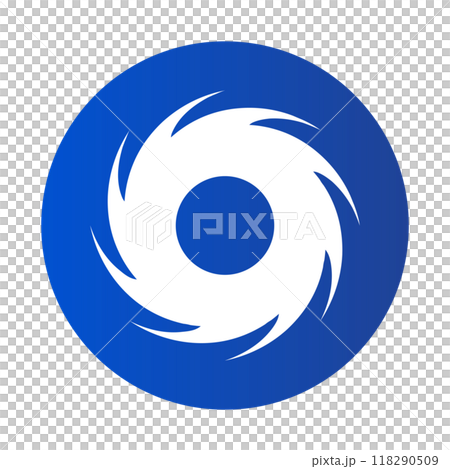台風のアイコン 青丸 台風のアイコン 青丸 118290509