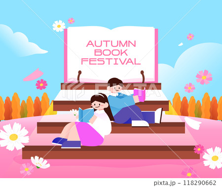 Autumn Reading, Text Hip Illustration 118290662
