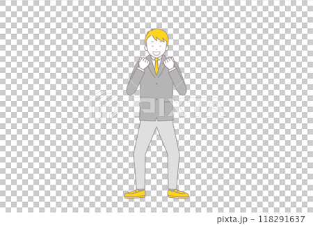 ガッツポーズで喜ぶ制服を着た男子高校生 ガッツポーズで喜ぶ制服を着た男子高校生 118291637
